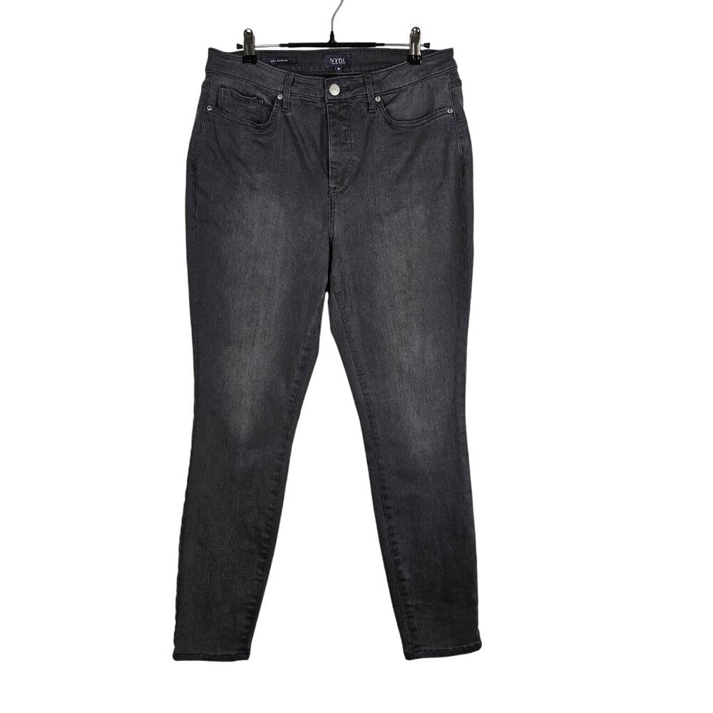 NYDJ Ami Skinny Womens Jeans Size 10 Lift Tuck Stretch Dark Grey Denim
